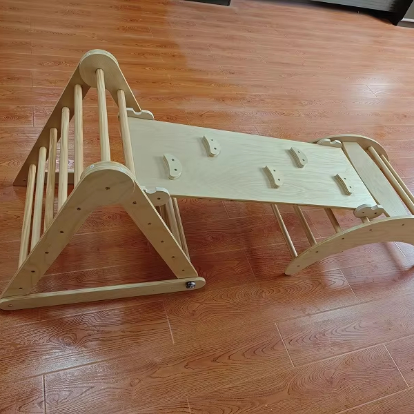 Kids Outdoor Climbing - Structure d'escalade Montessori 3-en-1 en bois