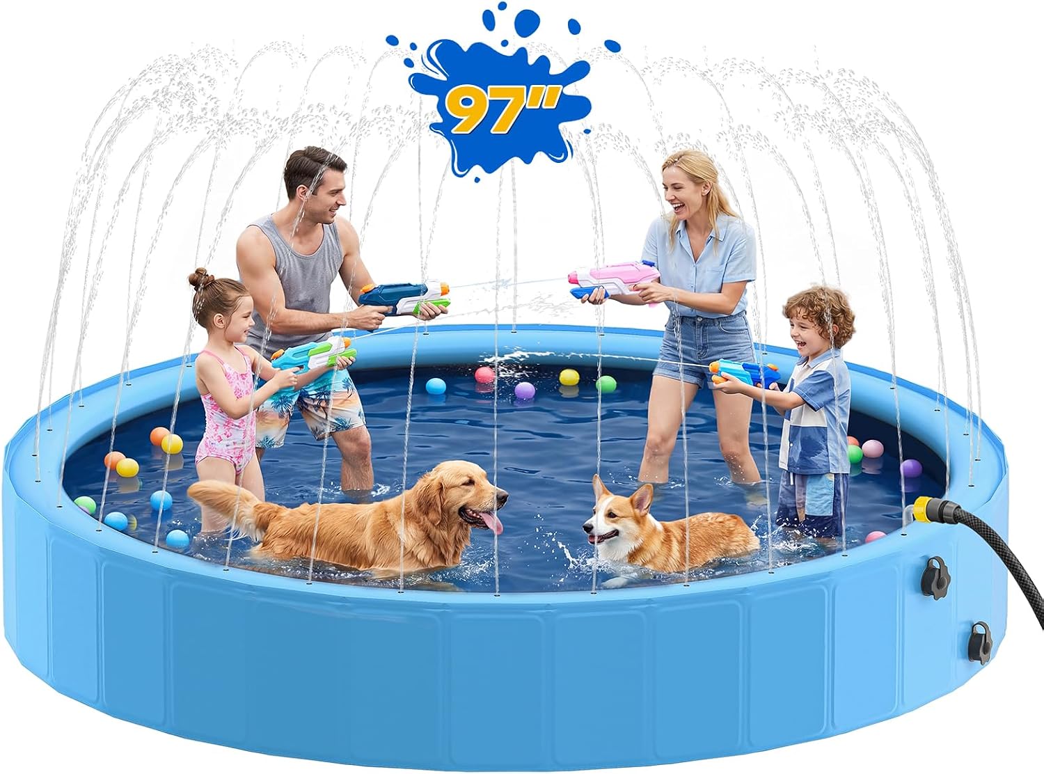 Sprinkler Splash Pad - Pataugeoire pliable en PVC grande taille,