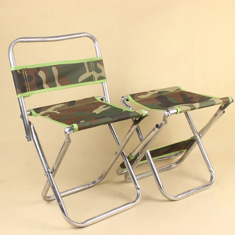 Kids Outdoor Lounge Furniture - Tabouret pliant camouflage avec dossier 46x29x29cm,