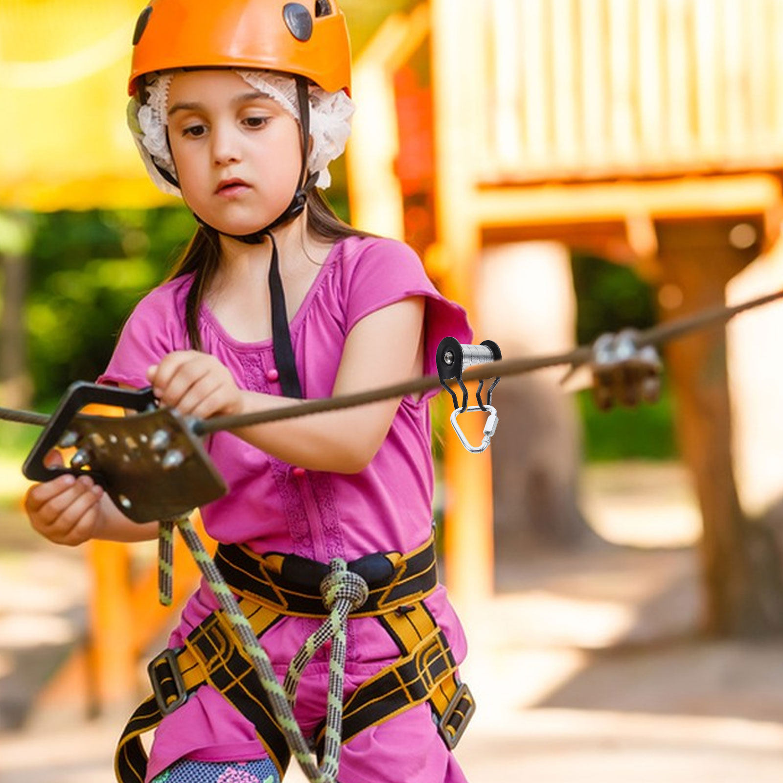 Kids Outdoor Climbing - Poulie en fer pour Slackline pour