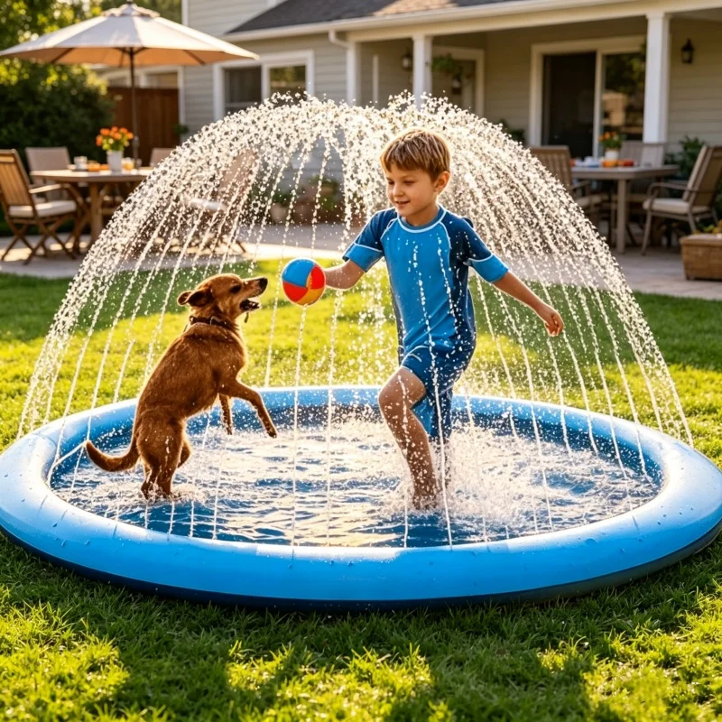 Sprinkler Splash Pad - Grand tapis de jeu aquatique gonflable