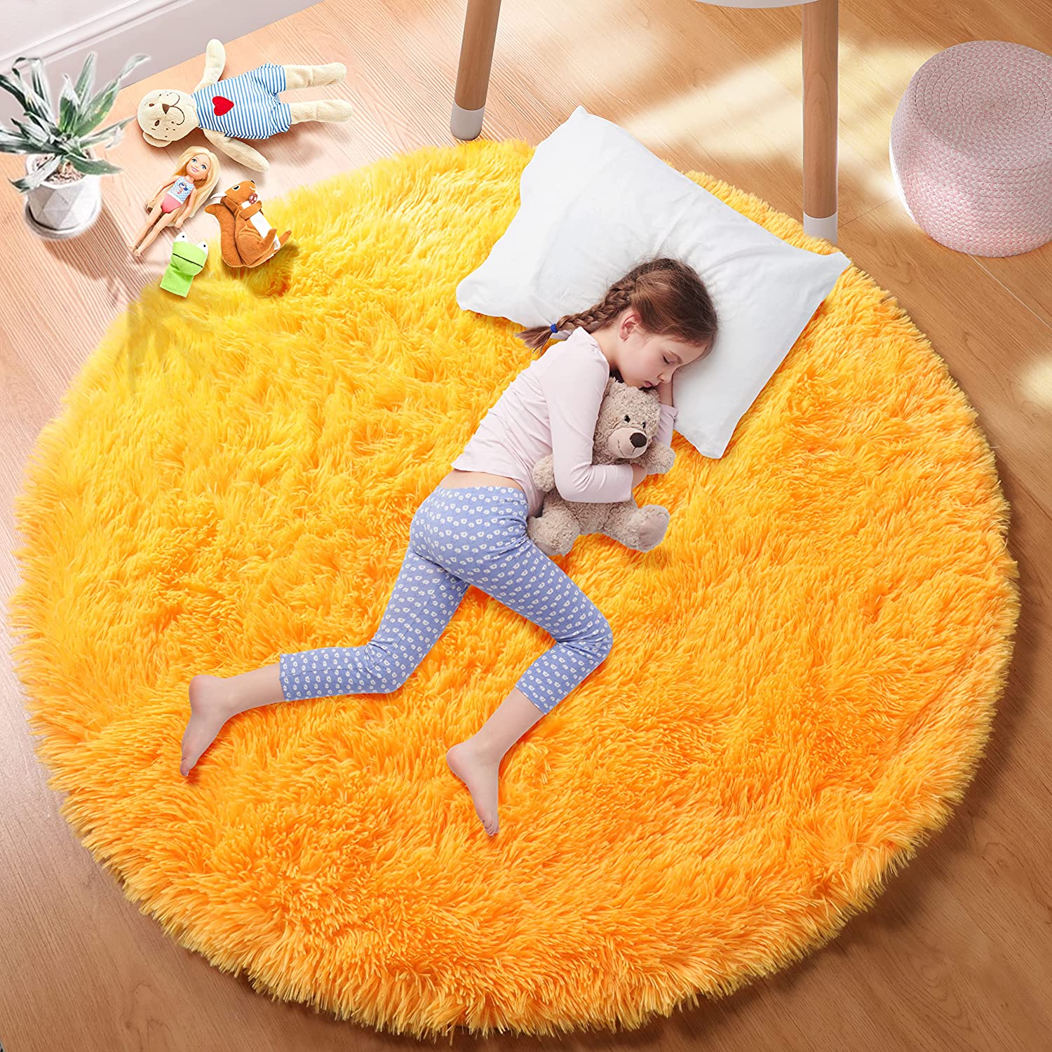 Kids Outdoor Teepee - Tapis rond orange doux Tapis circulaires