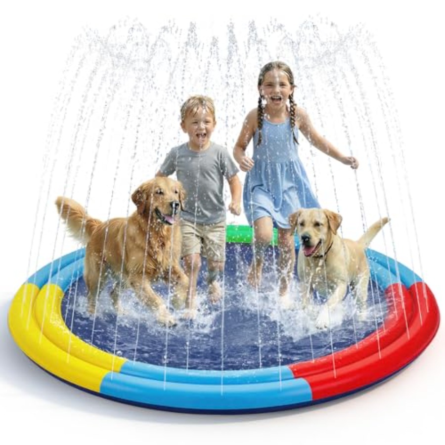 Sprinkler Splash Pad - Tapis d'arrosage pour enfants et chiens,