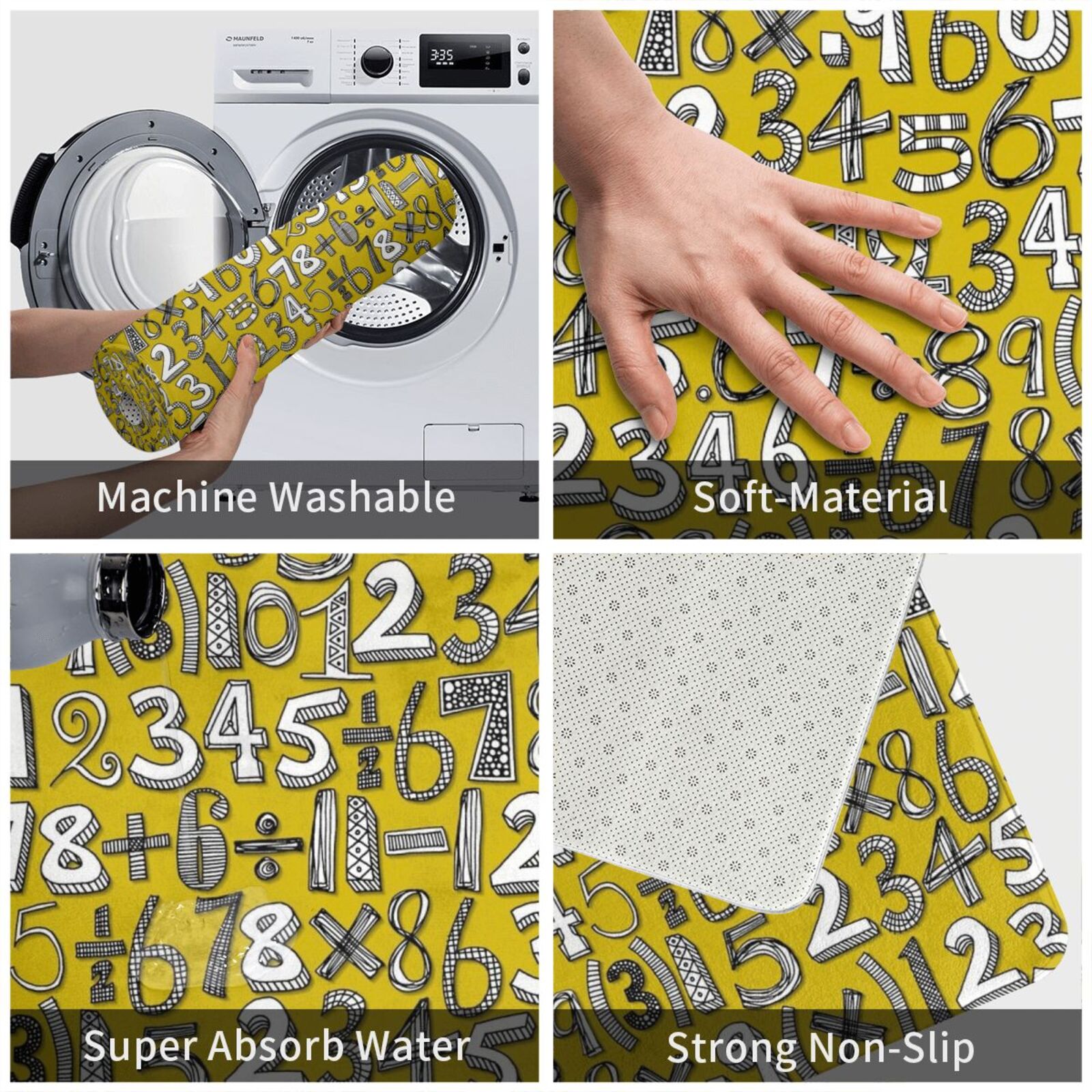 Math Doodle – tapis jaune, cou - Kids Outdoor Floor Cushions avis et prix