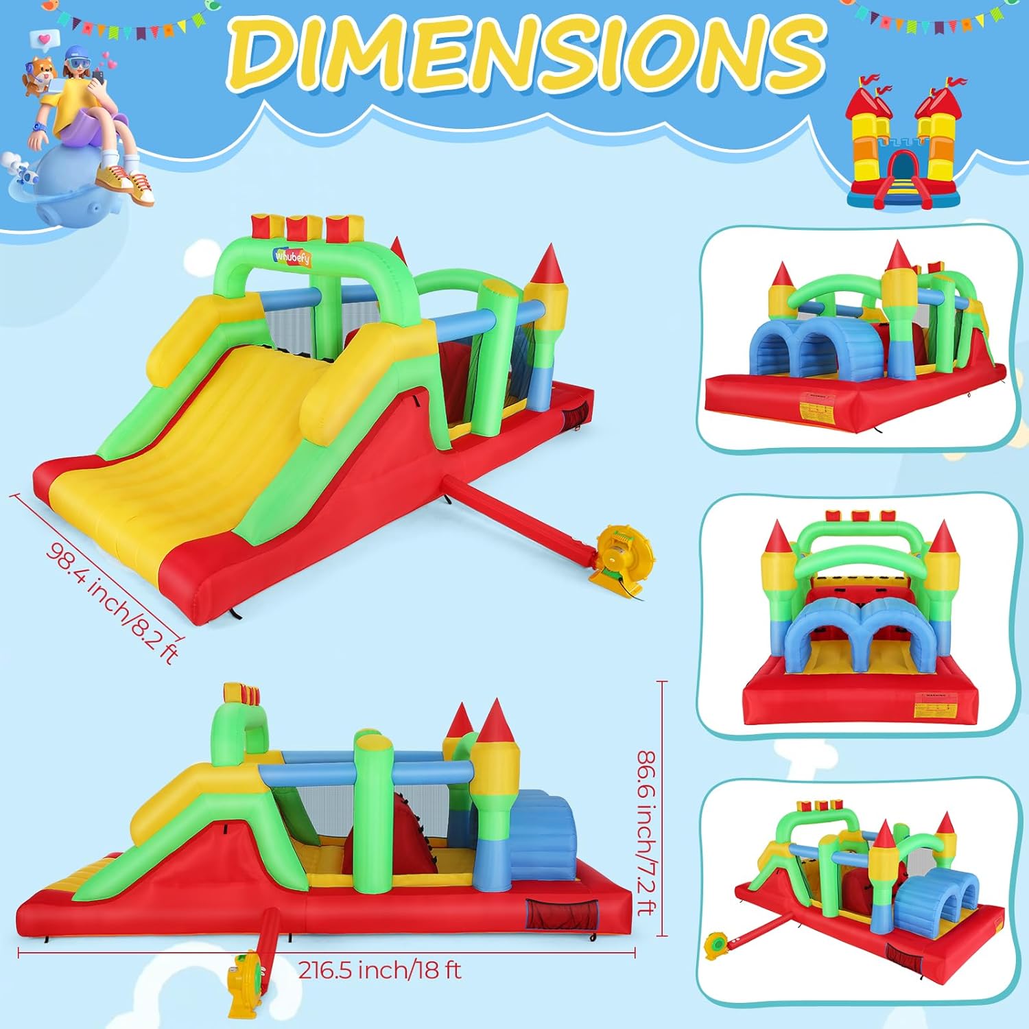 Parcours d'obstacles gonflable - Kids Outdoor Wendy House avis et prix